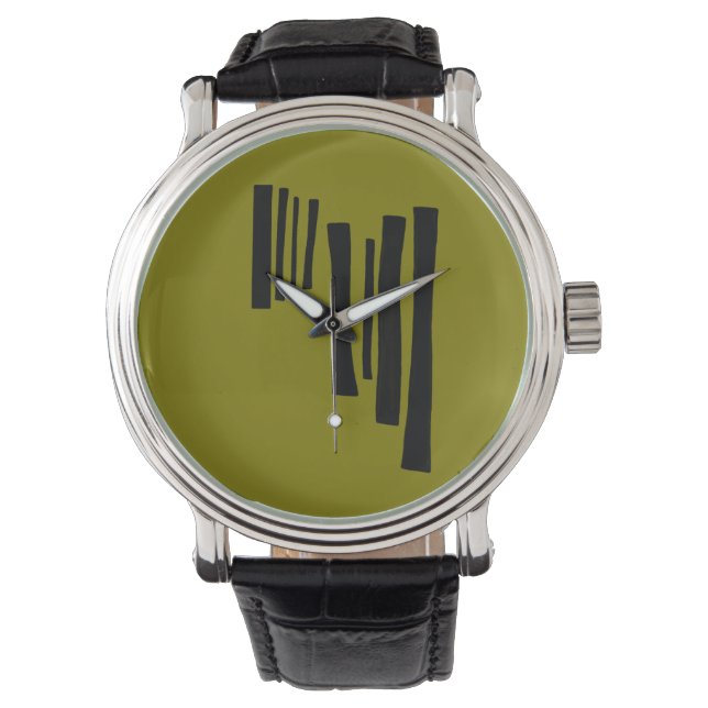 Modern Nordisk Trä Abstrakt Ur - Minimalistisk  Armbandsur (Framsida)