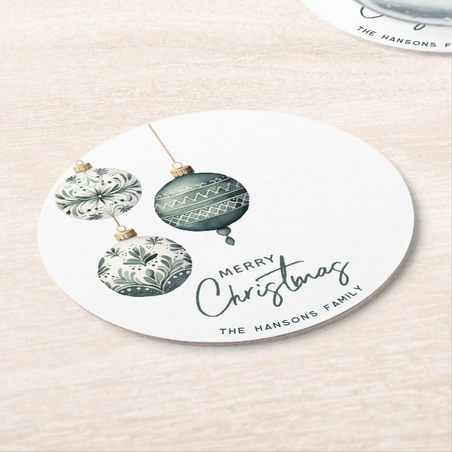 Modern Nordiska Stil-God jul Underlägg Papper Rund (Vinklad)