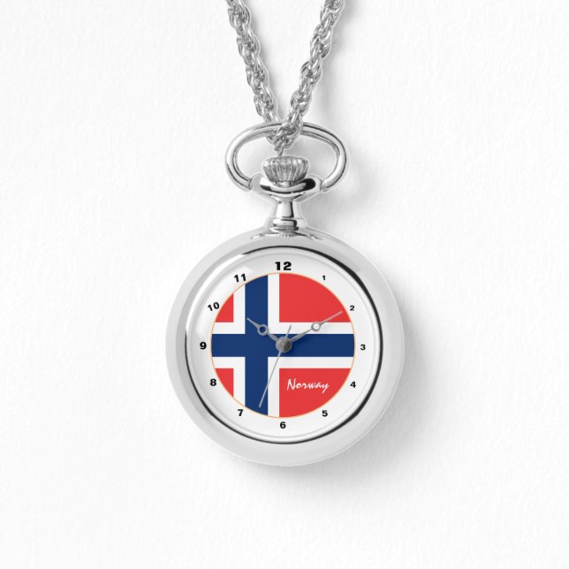 Modern norska Flagga & Norge mode /design Armbandsur (Framsida)