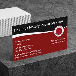Modern Notarius Publicus Emblem Stil Visitkort