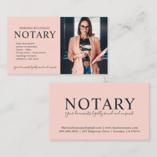 Modern Notarius Publicus Signeringsagent Foto Visitkort