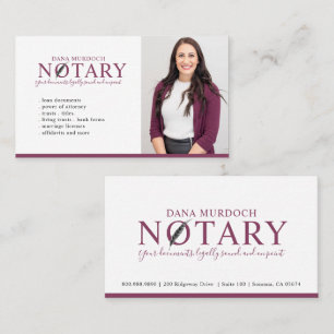 Modern Notarius Publicus Signeringsagent Foto Visitkort