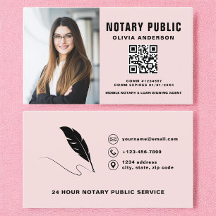 Modern notarius signage Agent QR-kodfoto Visitkort