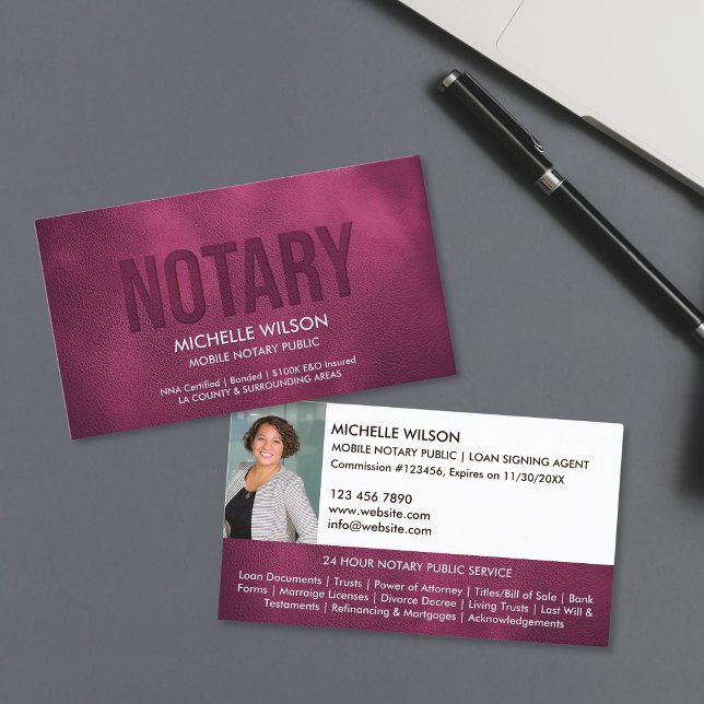 Modern Notary Public Loan Signing Agent Photo Visitkort (Skapare uppladdad)