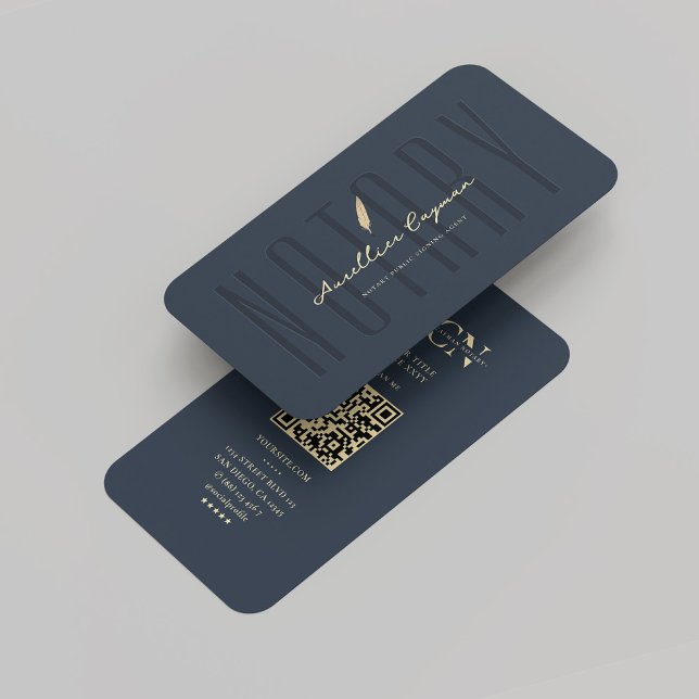 Modern Notary Public Sigogram Mörk blått Visitkort (Modern Notary Public Signing Monogram Dark Blue Business Card
)