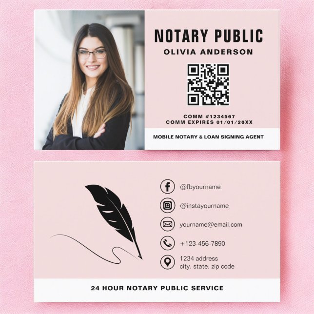 Modern Notary QR-kod - signera Agent-foto Visitkort (Skapare uppladdad)