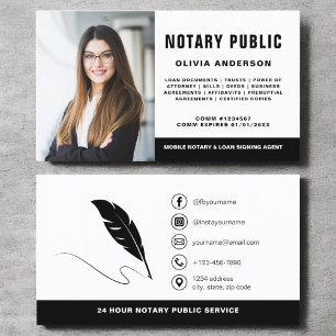 Modern notary Sigary Agent Photo Minimalist Visitkort