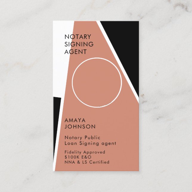 Modern Notary Signing Agent Photo Affärskort Visitkort (Framsida)