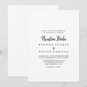 Modern Nuestra Boda Bröllop Inbjudningar