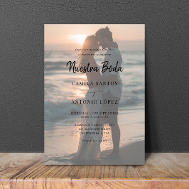 Modern Nuestra Boda | Fotografibröllop på spanska Inbjudningar