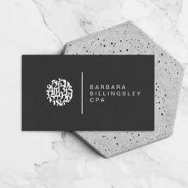 Modern Numbers Logotyp Accountant Mörk Grått Visitkort