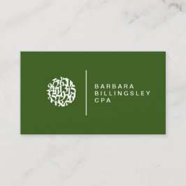 Modern Numbers Logotyp Accountant Mörk grönt Visitkort