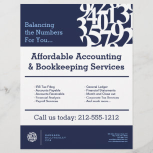 Modern Numbers Logotyp II Accountant Reklamblad