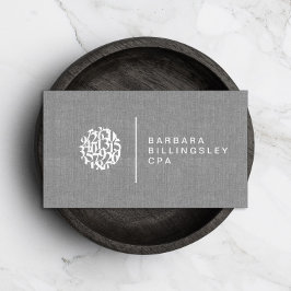 Modern Numbers Logotyp Linen Accountant Affärskort Visitkort