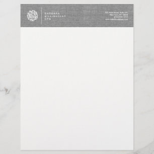 Modern Numbers Logotyp Linen Accountant Brevhuvud