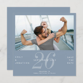 Modern nummerdatum Foto Dusty Blue Spara datum Spara Datumet