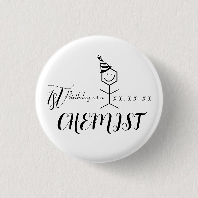 Modern nuny Chemist farmaceut Birthday Chemistry Knapp (Framsida)