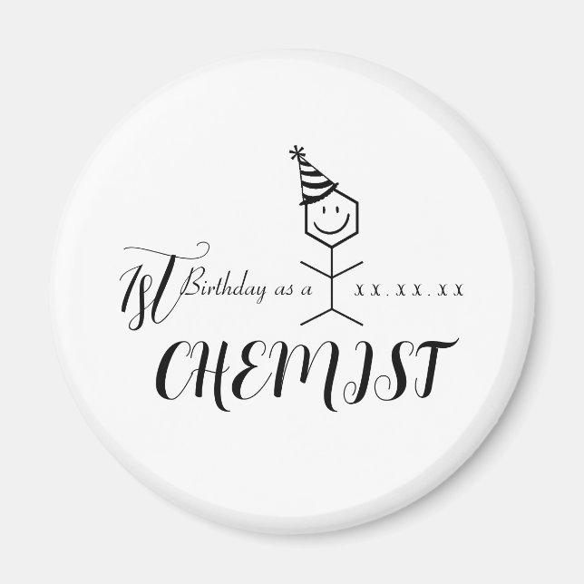 Modern nuny Chemist farmaceut Birthday Chemistry Magnet (Framsidan)