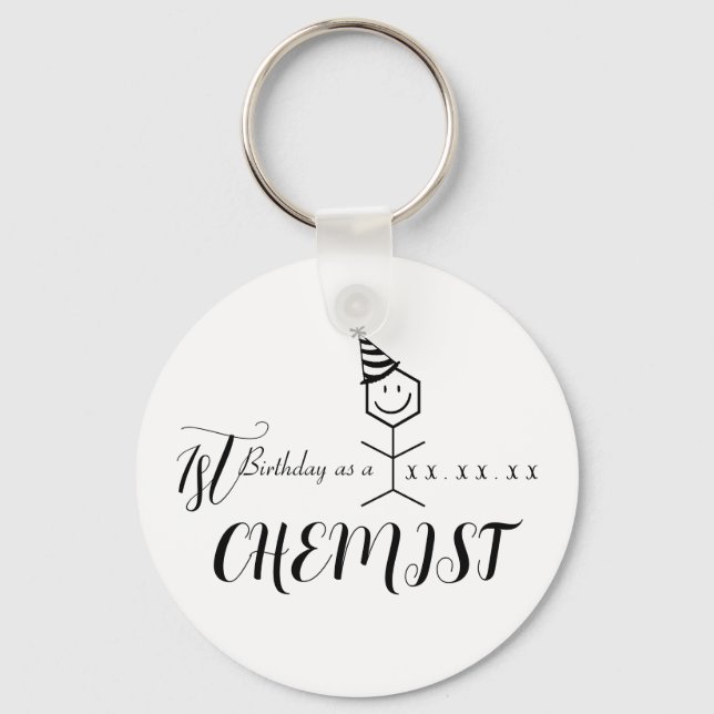 Modern nuny Chemist farmaceut Birthday Chemistry Nyckelring (Framsida)