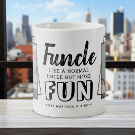 Modern nuny citat 'Funcle' 2 x foto | Farbror Kaffemugg