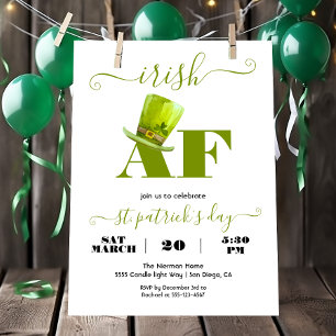 Modern nuny IRISH AF-Födelsedagsfest Inbjudningar