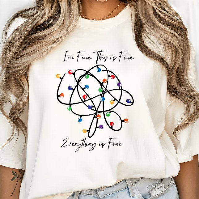 Modern nuny jul Roligten Minimal Cute Julafton T Shirt (I'm Fine Christmas Shirt Gift)