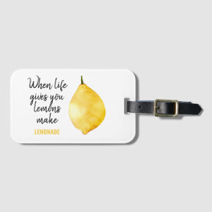 Modern nuny Lemon-Gult, citat Bagagebricka