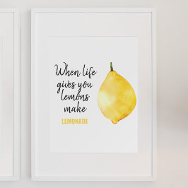 Modern nuny Lemon-Gult, citat Poster