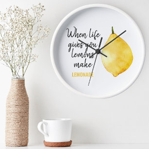 Modern nuny Lemon-Gult, citat Rund Klocka