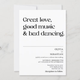 Modern nuny, minimalistisk typografi Vit Bröllop Inbjudningar