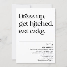 Modern nuny, minimalistisk typografi Vit Bröllop Inbjudningar