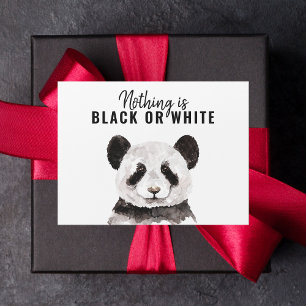 Modern nuny Panda Black and White med citat