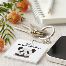 Modern nuny Panda Black and White med citat