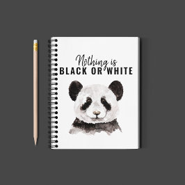 Modern nuny Panda Black and White med citat Anteckningsbok