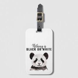 Modern nuny Panda Black and White med citat Bagagebricka