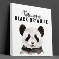 Modern nuny Panda Black and White med citat