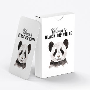 Modern nuny Panda Black and White med citat Casinokort
