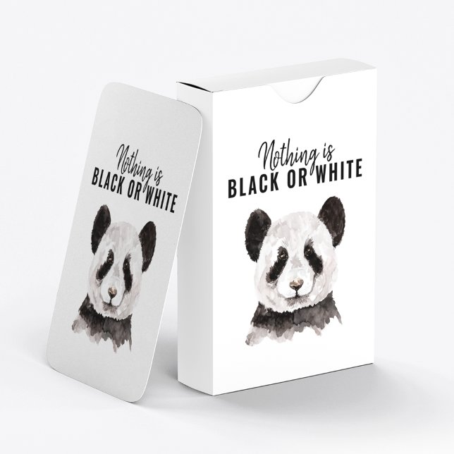 Modern nuny Panda Black and White med citat Casinokort (Skapare uppladdad)