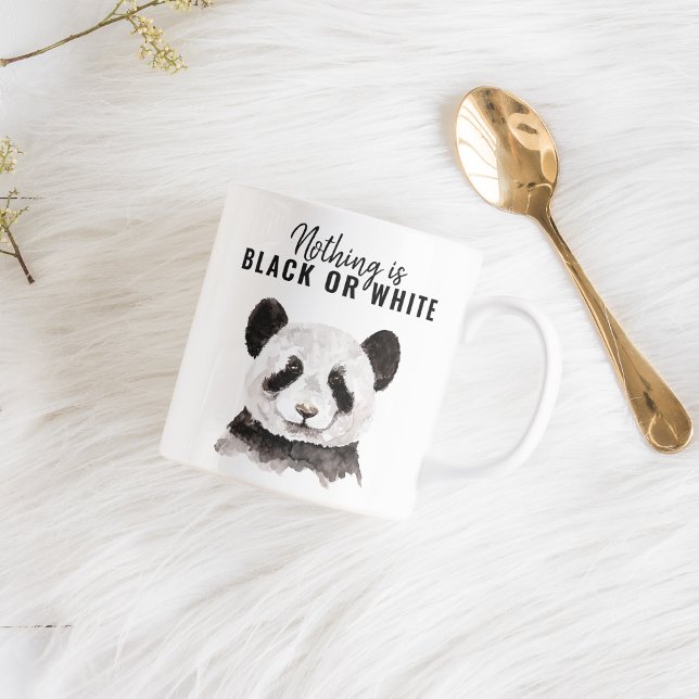 Modern nuny Panda Black and White med citat Kaffemugg (Skapare uppladdad)