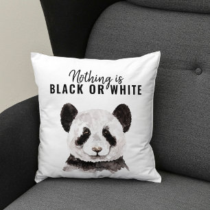 Modern nuny Panda Black and White med citat Kudde