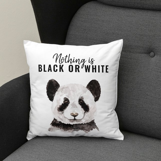 Modern nuny Panda Black and White med citat Kudde (Skapare uppladdad)