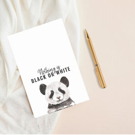 Modern nuny Panda Black and White med citat Post-it Block