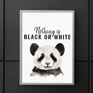 Modern nuny Panda Black and White med citat Poster