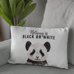 Modern nuny Panda Black and White med citat Prydnadskudde