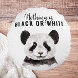 Modern nuny Panda Black and White med citat Rund Kudde<br><div class="desc">Modern nuny Panda Black and White med citat</div>