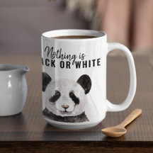 Modern nuny Panda Black and White med citat