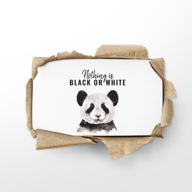 Modern nuny Panda Black and White med citat Visitkort (Skapare uppladdad)