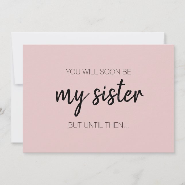 Modern nuny  Rosa Bridesmaid Maid of honor Inbjudningar (Framsida)