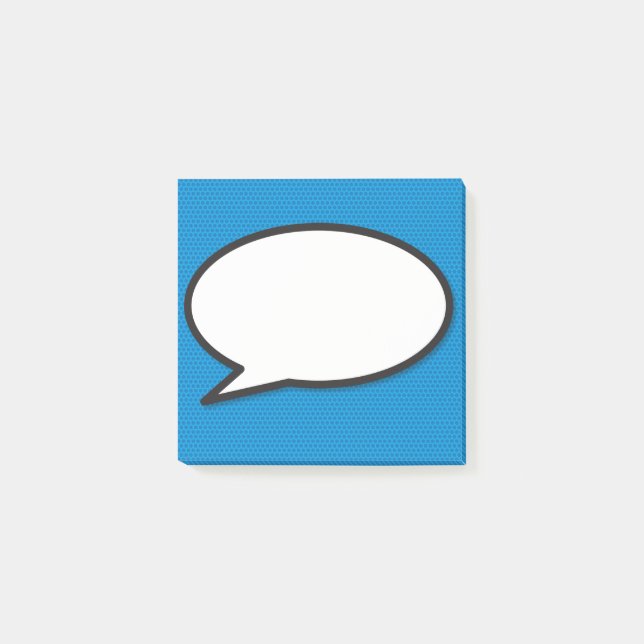 Modern nuny Tecknad Bok Tal Bubble Blue Post-it Block (Framsida)