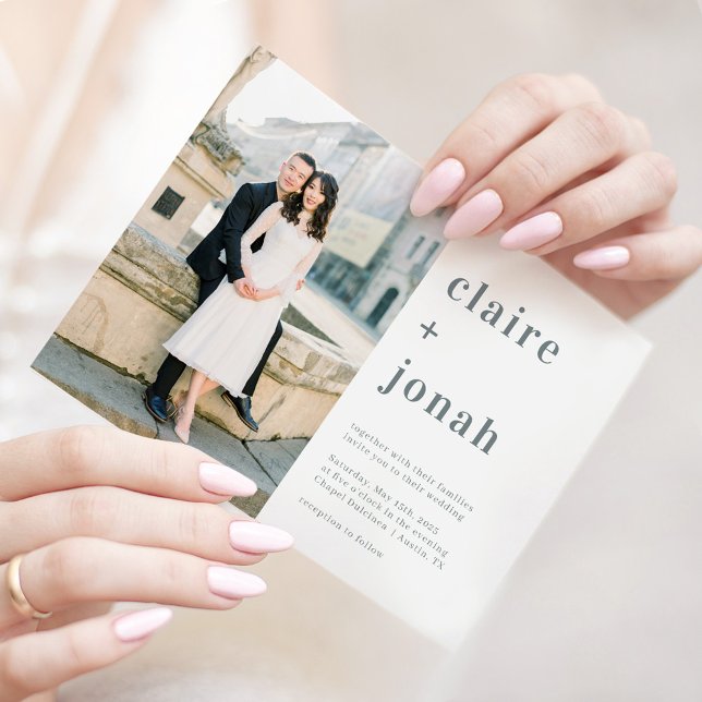 Modern Nuptial fotobröllopsinbjudan MNU Tack Kort (Skapare uppladdad)